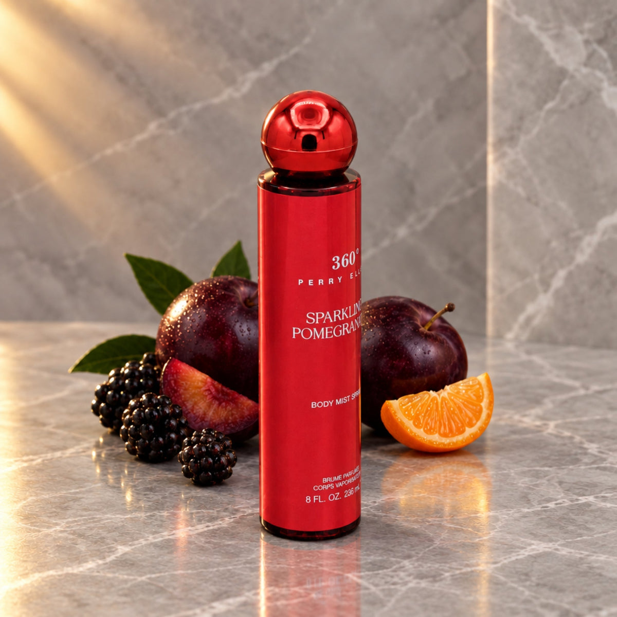 360 Sparkling Pomegranate by Perry Ellis body mist for women 8.0 oz New