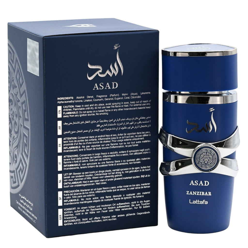Asad Zanzibar by Lattafa cologne for men EDP 3.3 / 3.4 oz New in Box