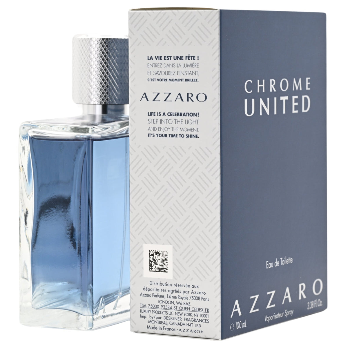 CHROME UNITED Azzaro Cologne for Men EDT 3.3 / 3.4 oz NEW IN BOX