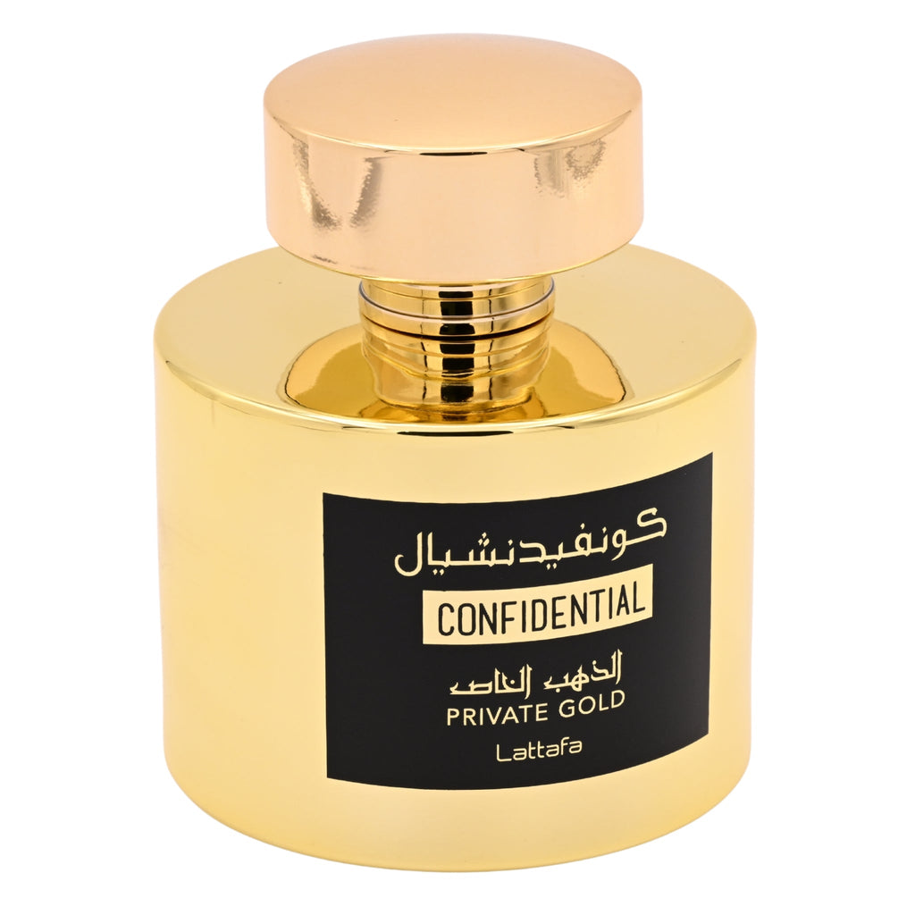 Confidential Private Gold by Lattafa perfume for unisex EDP 3.3 / 3.4 oz. New in Box