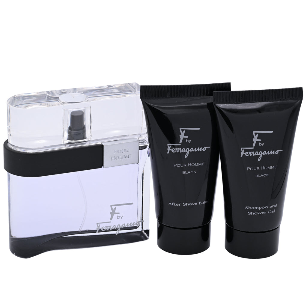 F Black by Salvatore Ferragamo for men 3 pcs gift set New in Box