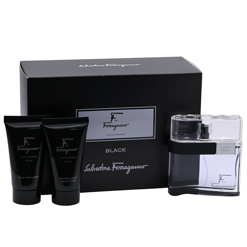 F Black by Salvatore Ferragamo for men 3 pcs gift set New in Box