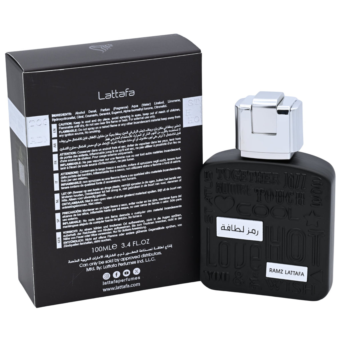 Ramz Lattafa Silver by Lattafa perfume for unisex EDP 3.3 / 3.4 oz New in Box